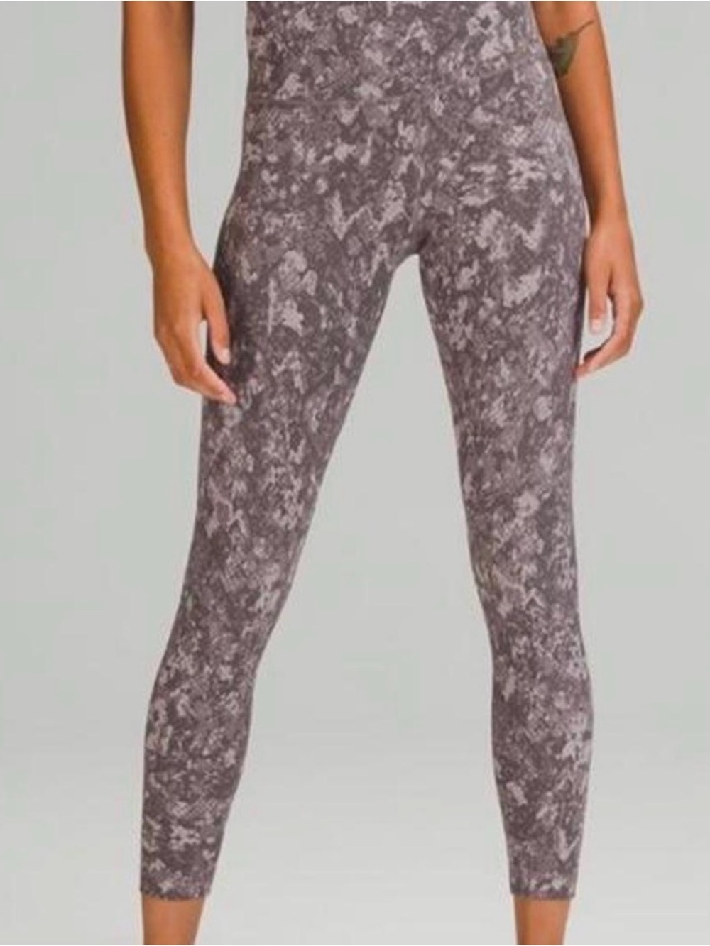 LULU LEMON High-Rise Snakeskin / Marble Print Leggings